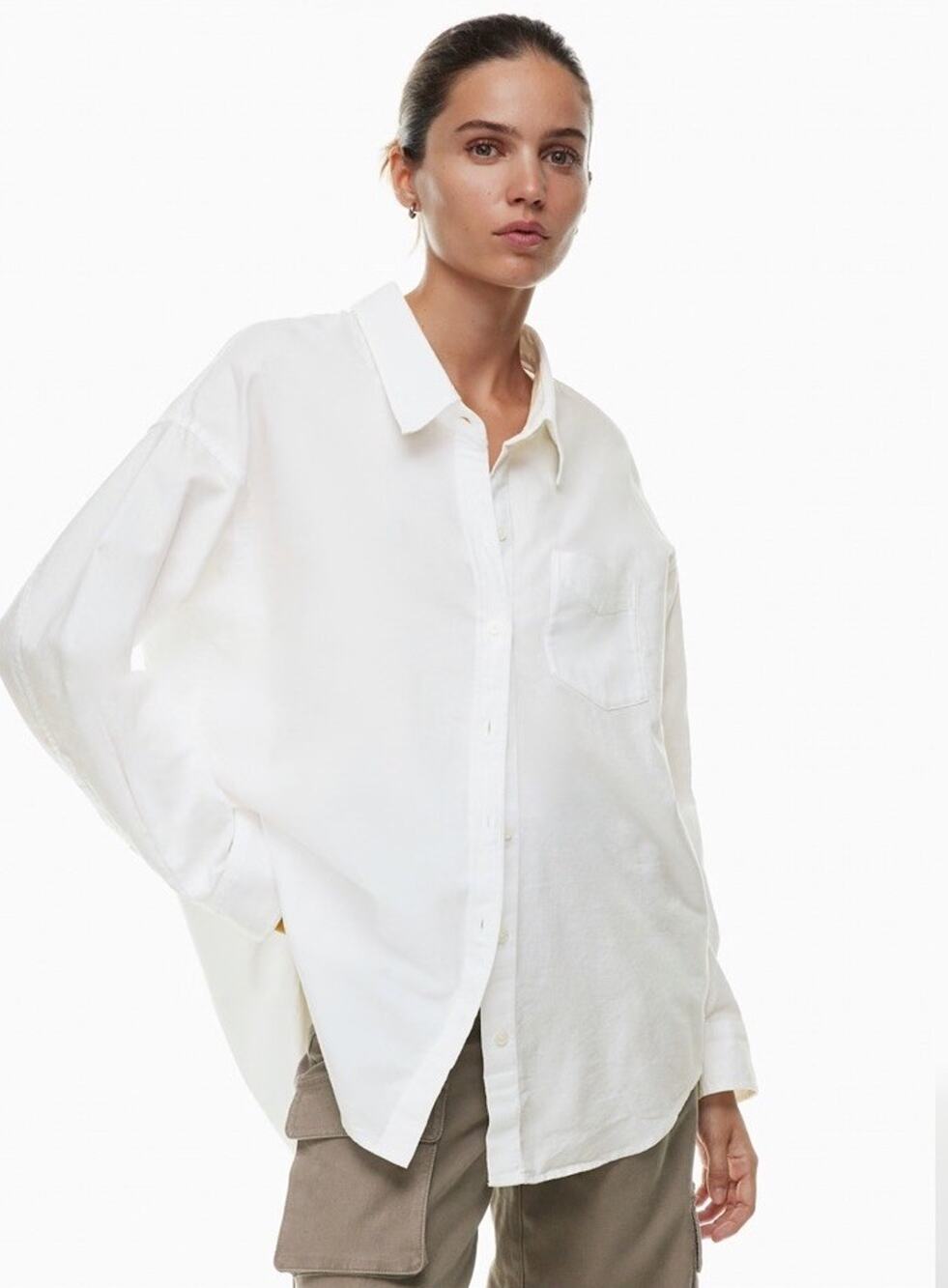Wilfred Free Relaxed Oxford Shirt Women’s Small White Oversized Aritzia